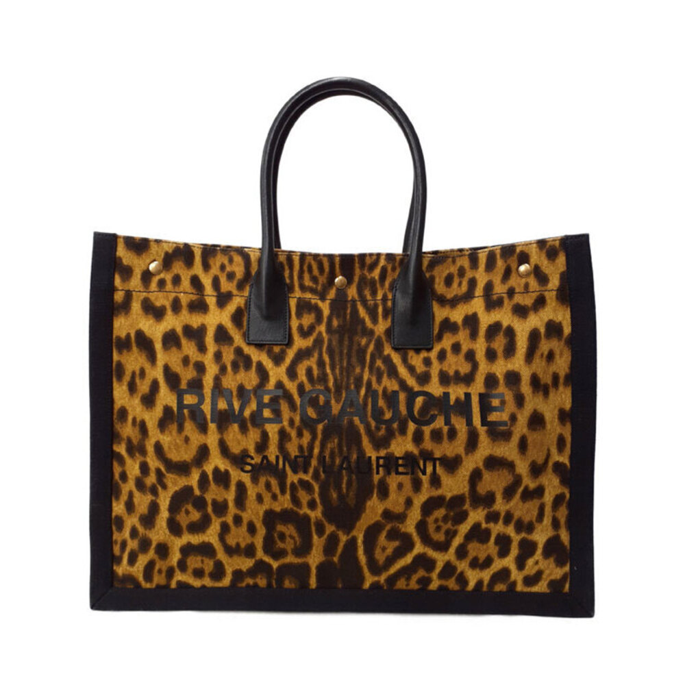 SAINT LAURENT PARIS Rive Gauche Leopard Tote Bag